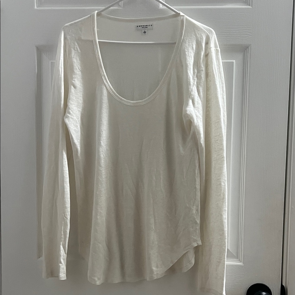 Elegant Cream Long Sleeve Blouse